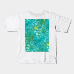 Marbled Paper Abstract : Pellucid Pools Kids T-Shirt